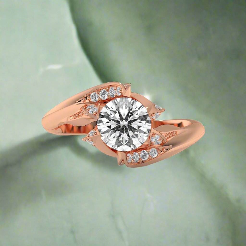 14K Gold Solitaire 1.00+ carats Lab Grown Diamond Ring