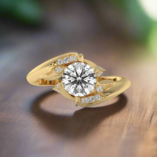 14K Gold Solitaire 1.00+ carats Lab Grown Diamond Ring