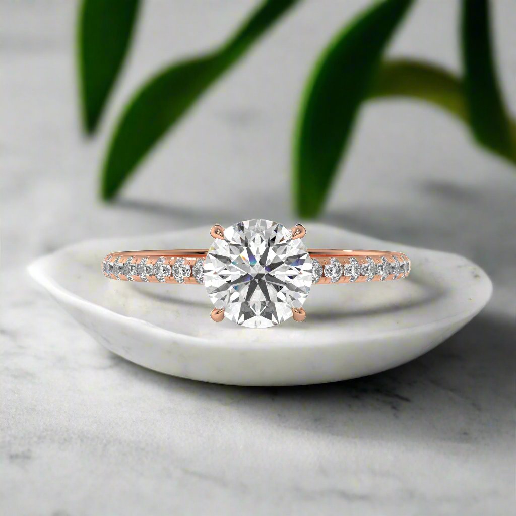 14K Gold Solitaire 1.00+ carats Lab Grown Diamond Ring
