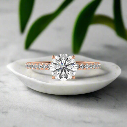 14K Gold Solitaire 1.00+ carats Lab Grown Diamond Ring