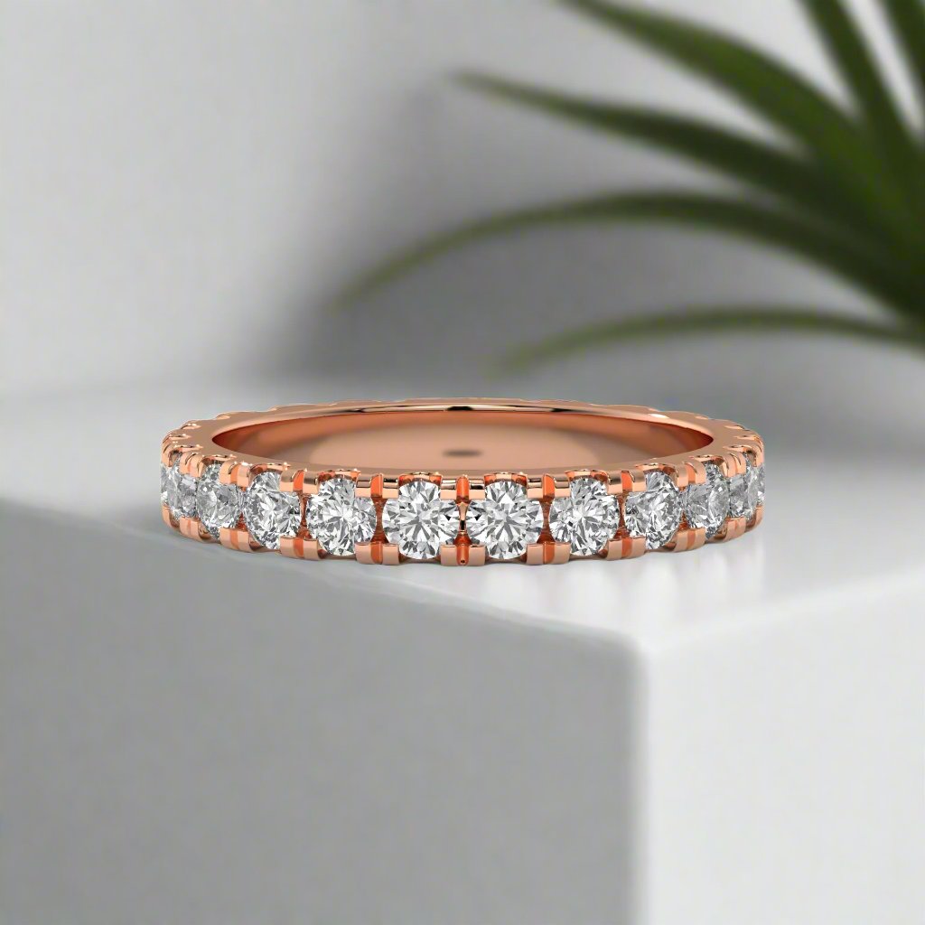 14K Gold Solitaire 2.40 mm lab Grown Diamond Band