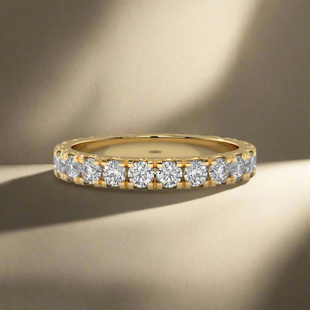 14K Gold Solitaire 2.40 mm lab Grown Diamond Band