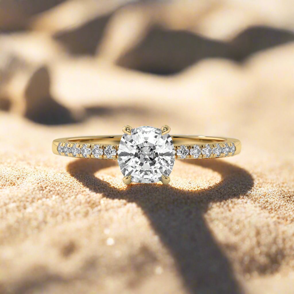 14K Gold Solitaire 1.00+ carats Lab Grown Diamond Ring