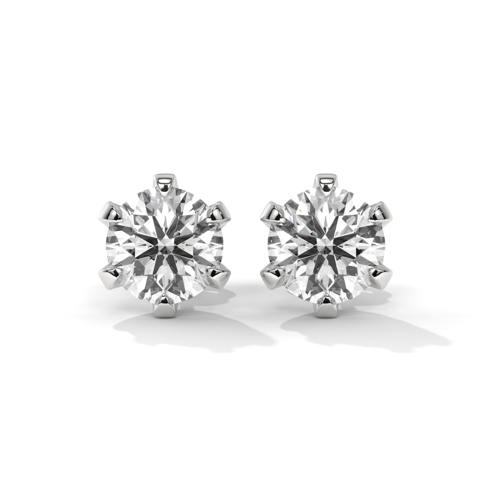 14K White Gold Solitaire Diamond Stud