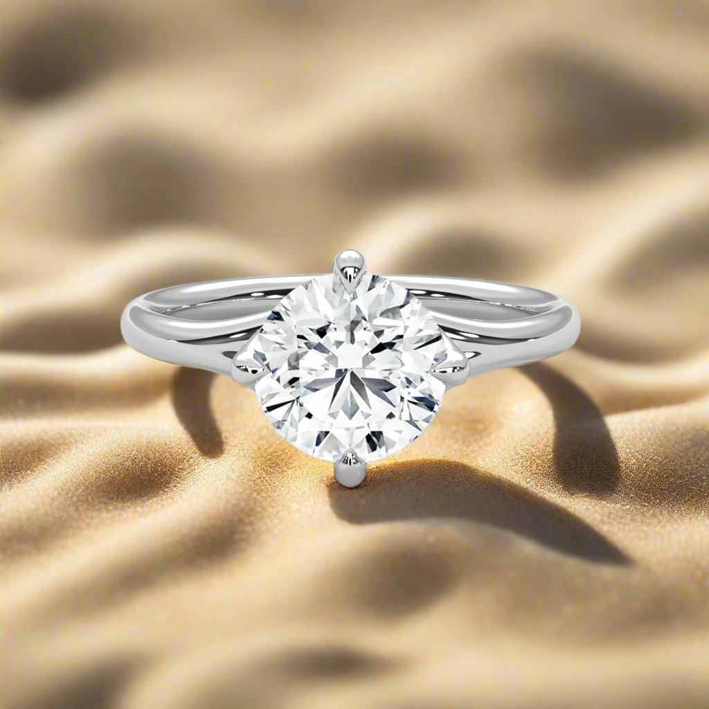 14K Gold Solitaire 2.00+ carats Lab Grown Diamond Ring