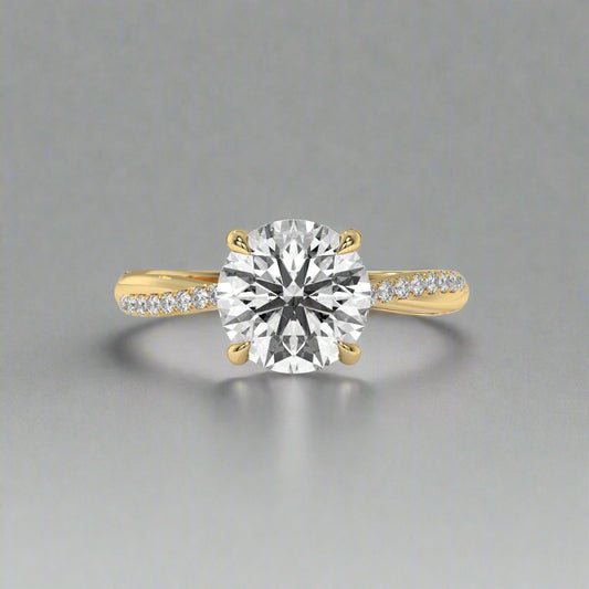 14K Gold Solitaire 1.00+ carats Lab Grown Diamond Ring