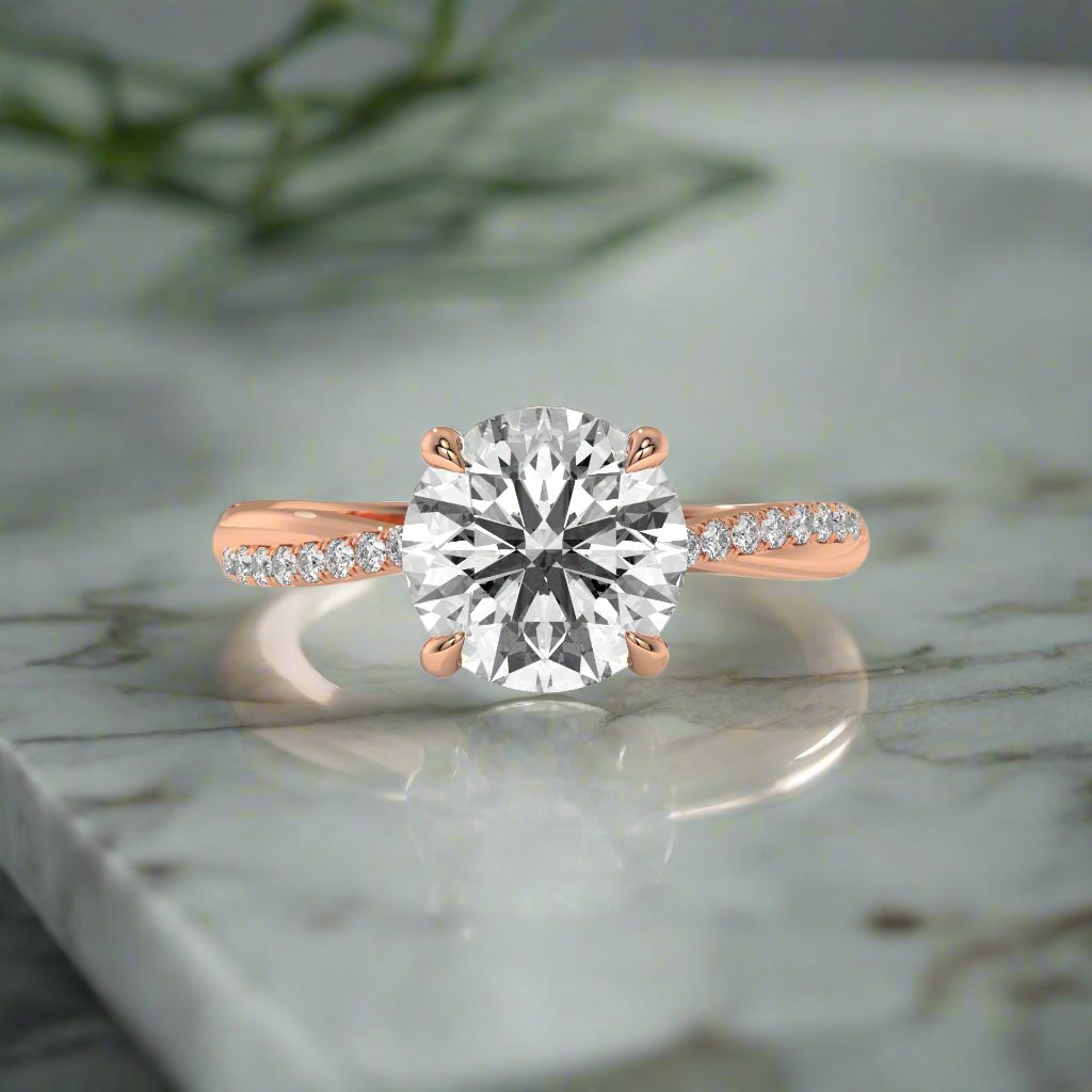 14K Gold Solitaire 1.00+ carats Lab Grown Diamond Ring