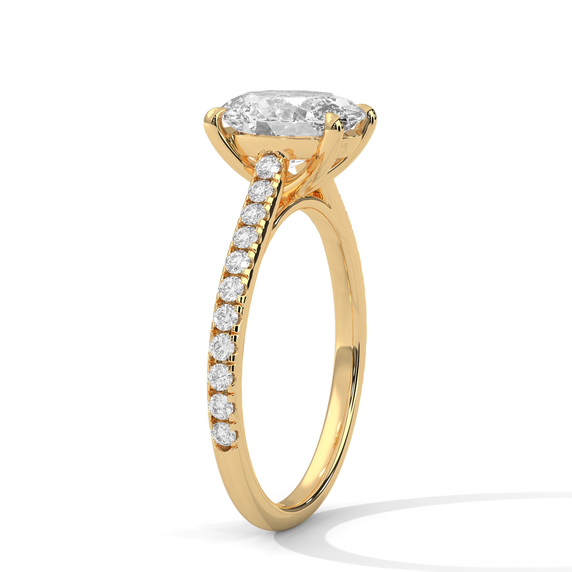 14K Gold Solitaire 2.00+ carats Lab Grown Diamond Ring