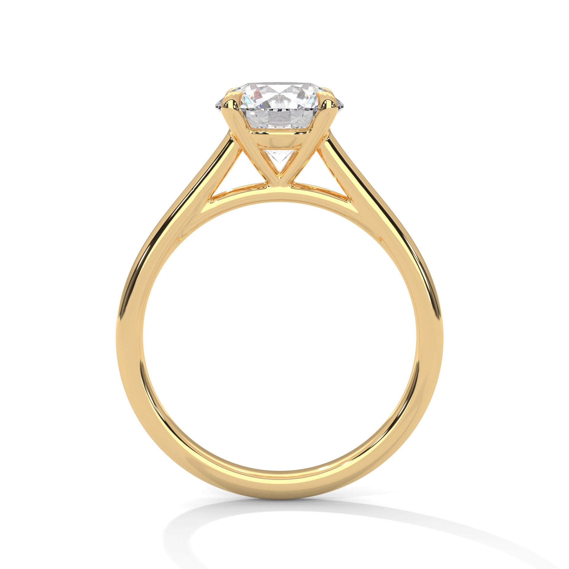 14K Gold Solitaire 2.00+ Carats Lab Grown Diamond Ring