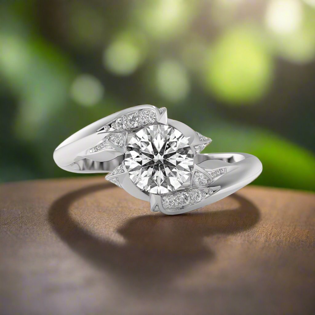 【HYERES LOR】24SS★ Lab Diamond 14K(Y) 1ct Solitaire Ring Blonde Solitaire Engagement Ring with Lab Grown Diamonds