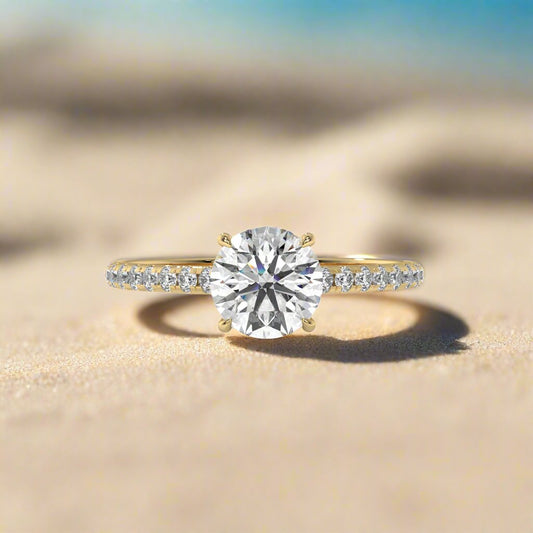 14K Gold Solitaire 1.00+ carats Lab Grown Diamond Ring