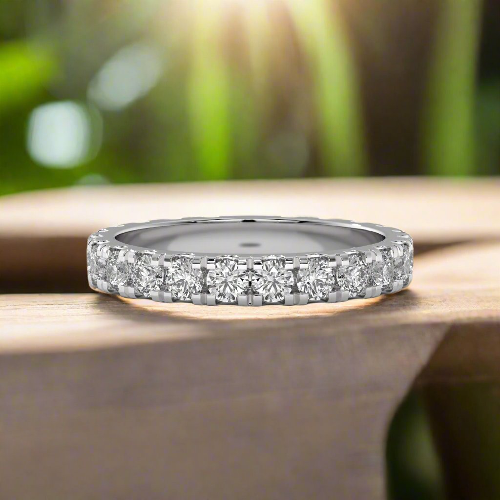 14K Gold Solitaire 2.40 mm  lab Grown Diamond Band