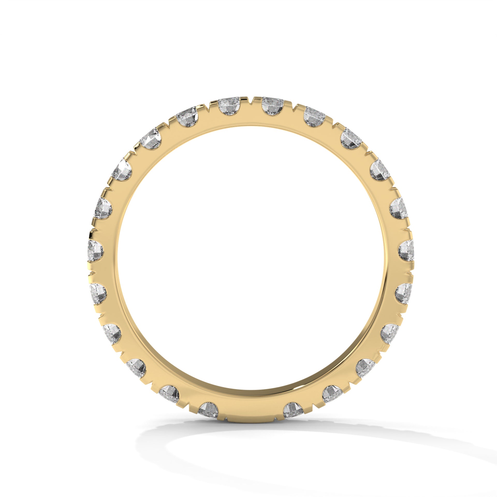 14K Gold Solitaire 2.40 mm  lab Grown Diamond Band