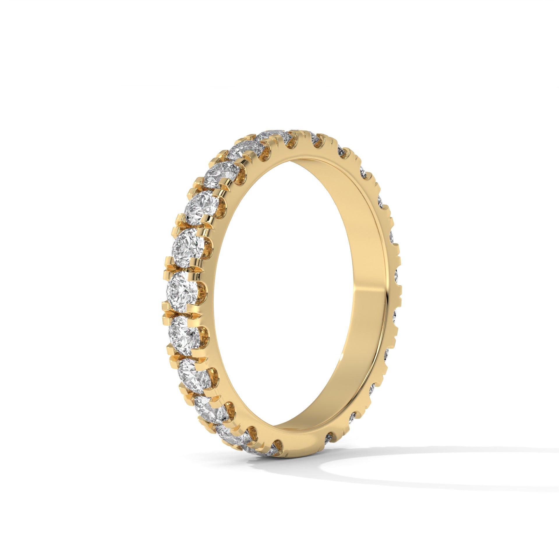 14K Gold Solitaire 2.40 mm  lab Grown Diamond Band