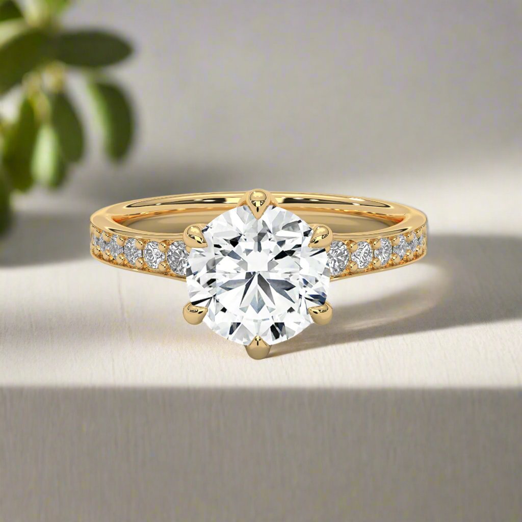 14K Gold Solitaire 2.00+ carats Lab Grown Diamond Ring