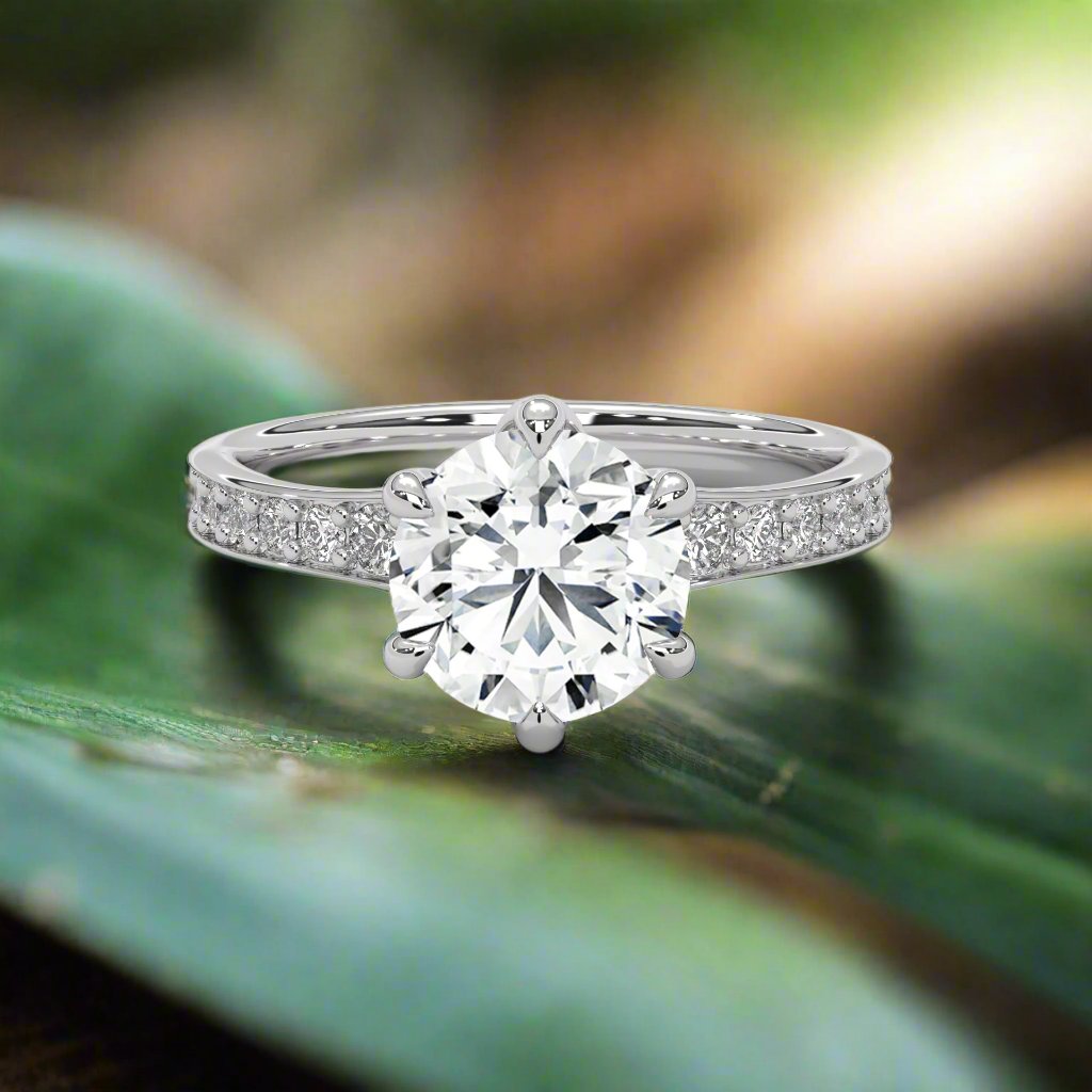 14K Gold Solitaire 2.00+ carats Lab Grown Diamond Ring