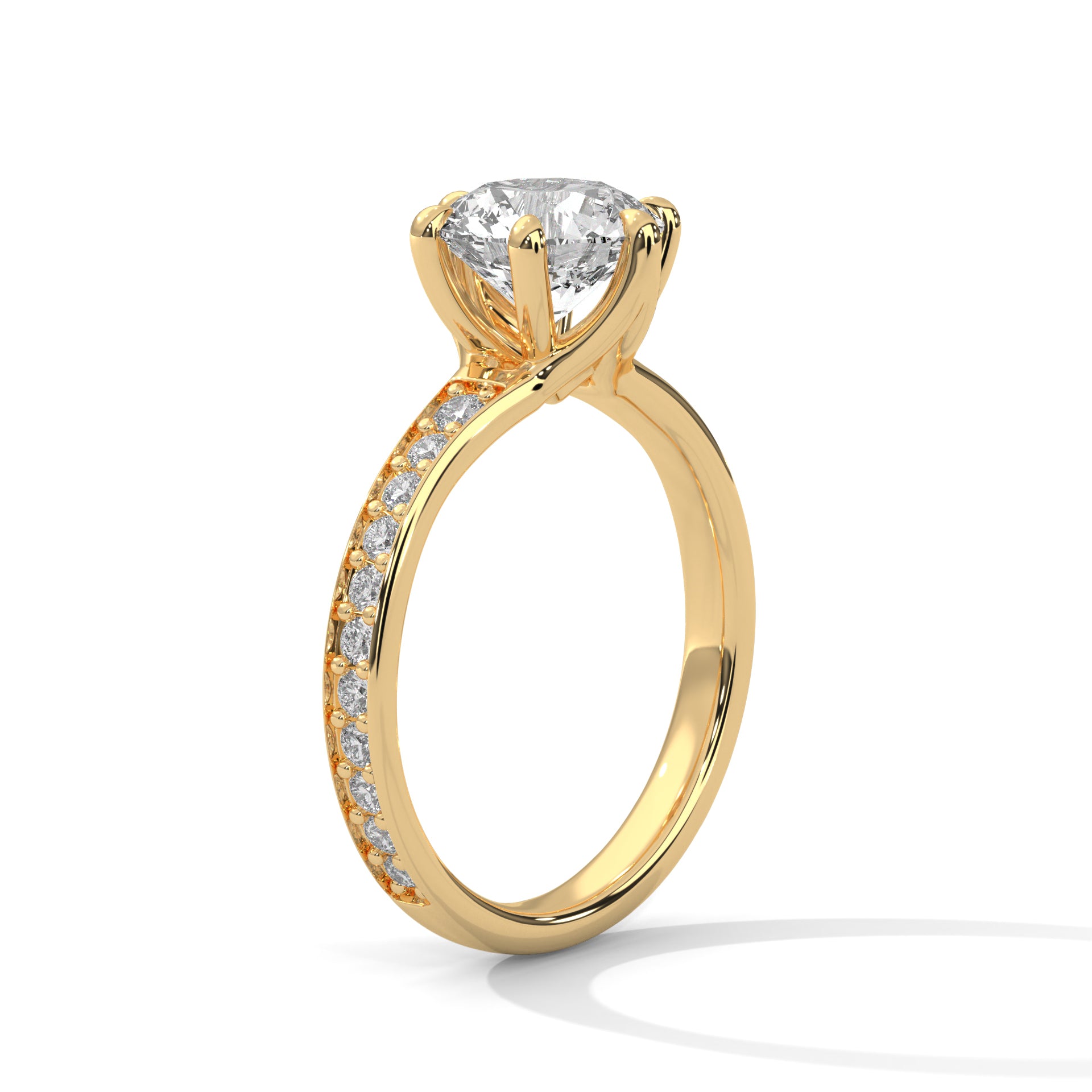 14K Gold Solitaire 2.00+ carats Lab Grown Diamond Ring