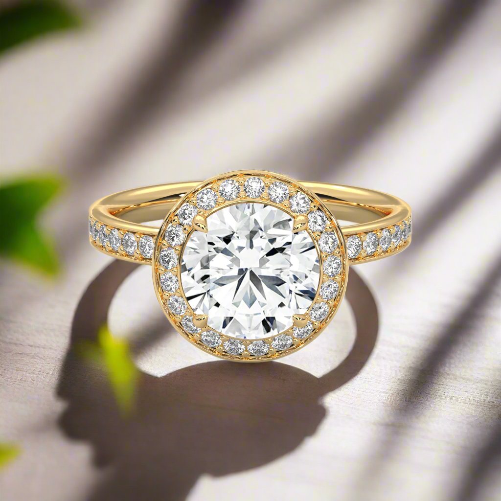 14K Gold Solitaire 2.00+ carats Lab Grown Diamond Ring