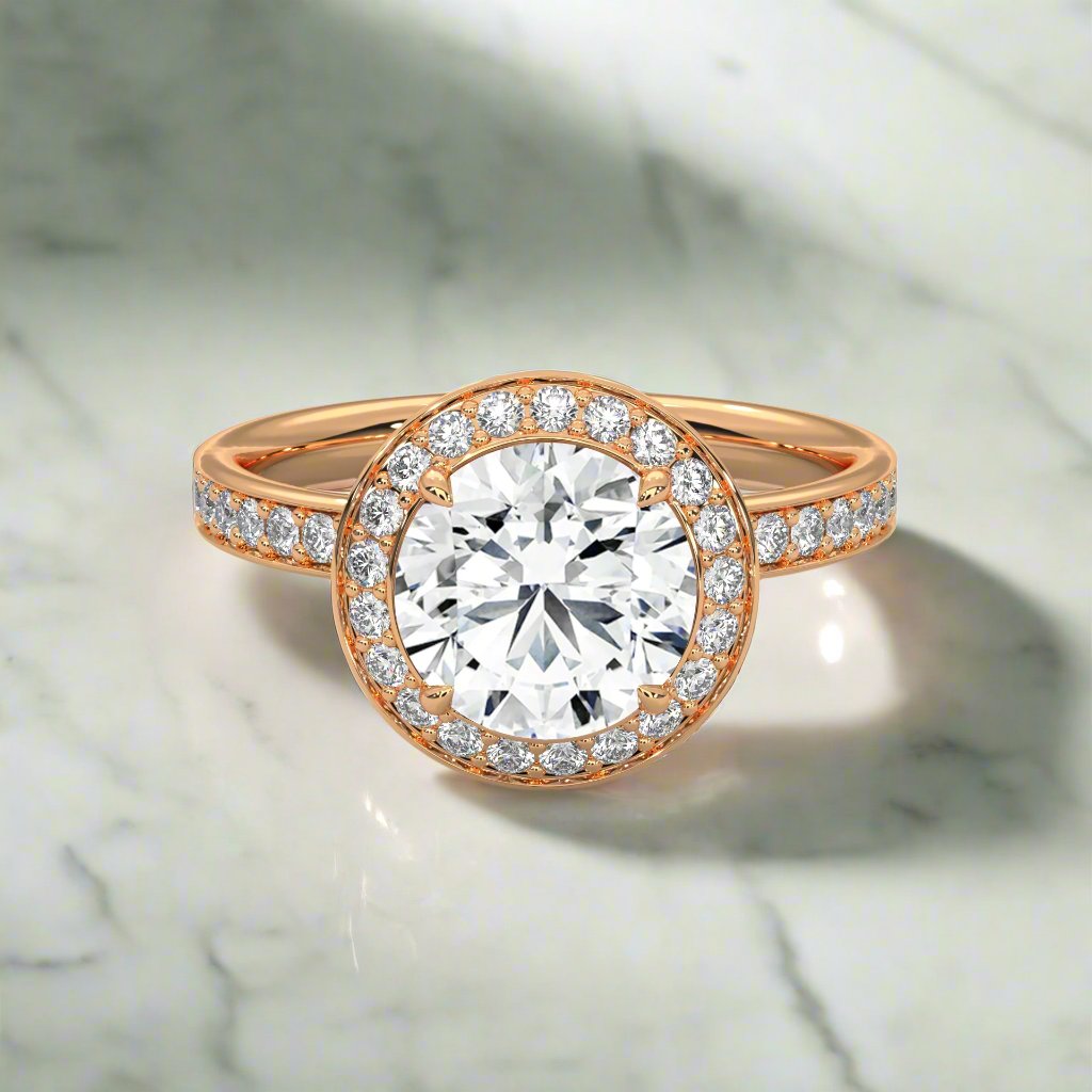 14K Gold Solitaire 2.00+ carats Lab Grown Diamond Ring