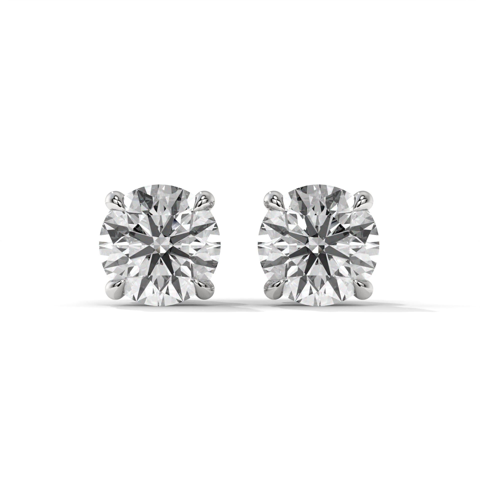 14K White Gold Solitaire Diamond Stud