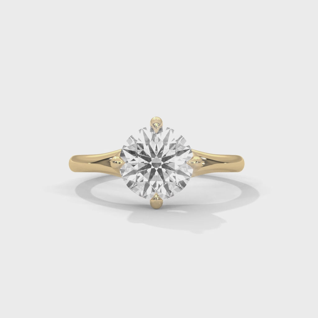 14K Gold Solitaire 2.00+ carats Lab Grown Diamond Ring