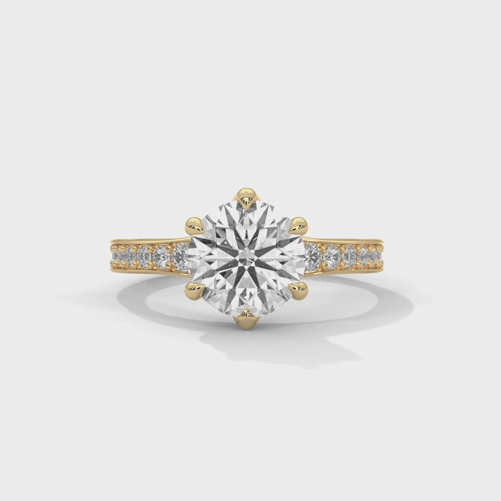 14K Gold Solitaire 2.00+ carats Lab Grown Diamond Ring