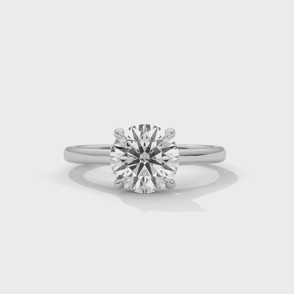 14K Gold Solitaire 2.00+ Carats Lab Grown Diamond Ring