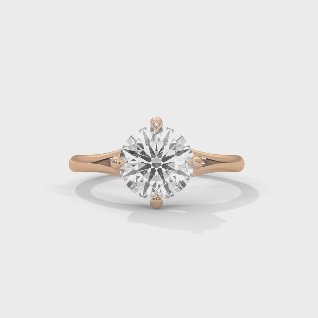 14K Gold Solitaire 2.00+ carats Lab Grown Diamond Ring