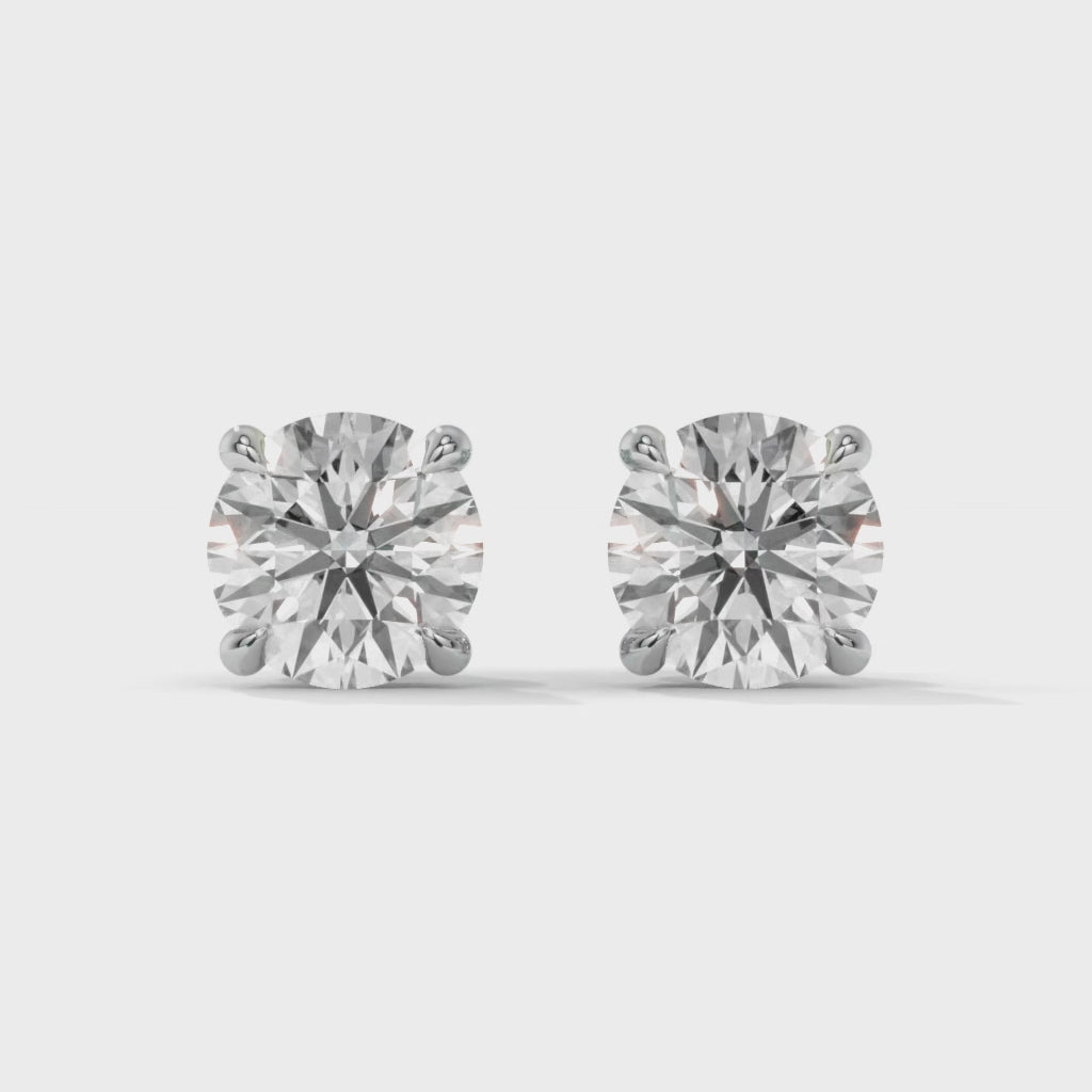 14K White Gold Solitaire Diamond Stud