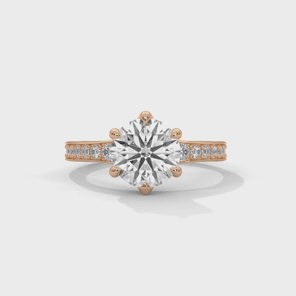 14K Gold Solitaire 2.00+ carats Lab Grown Diamond Ring