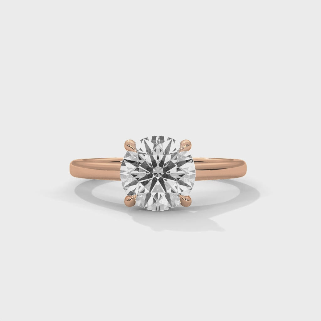 14K Gold Solitaire 2.00+ Carats Lab Grown Diamond Ring
